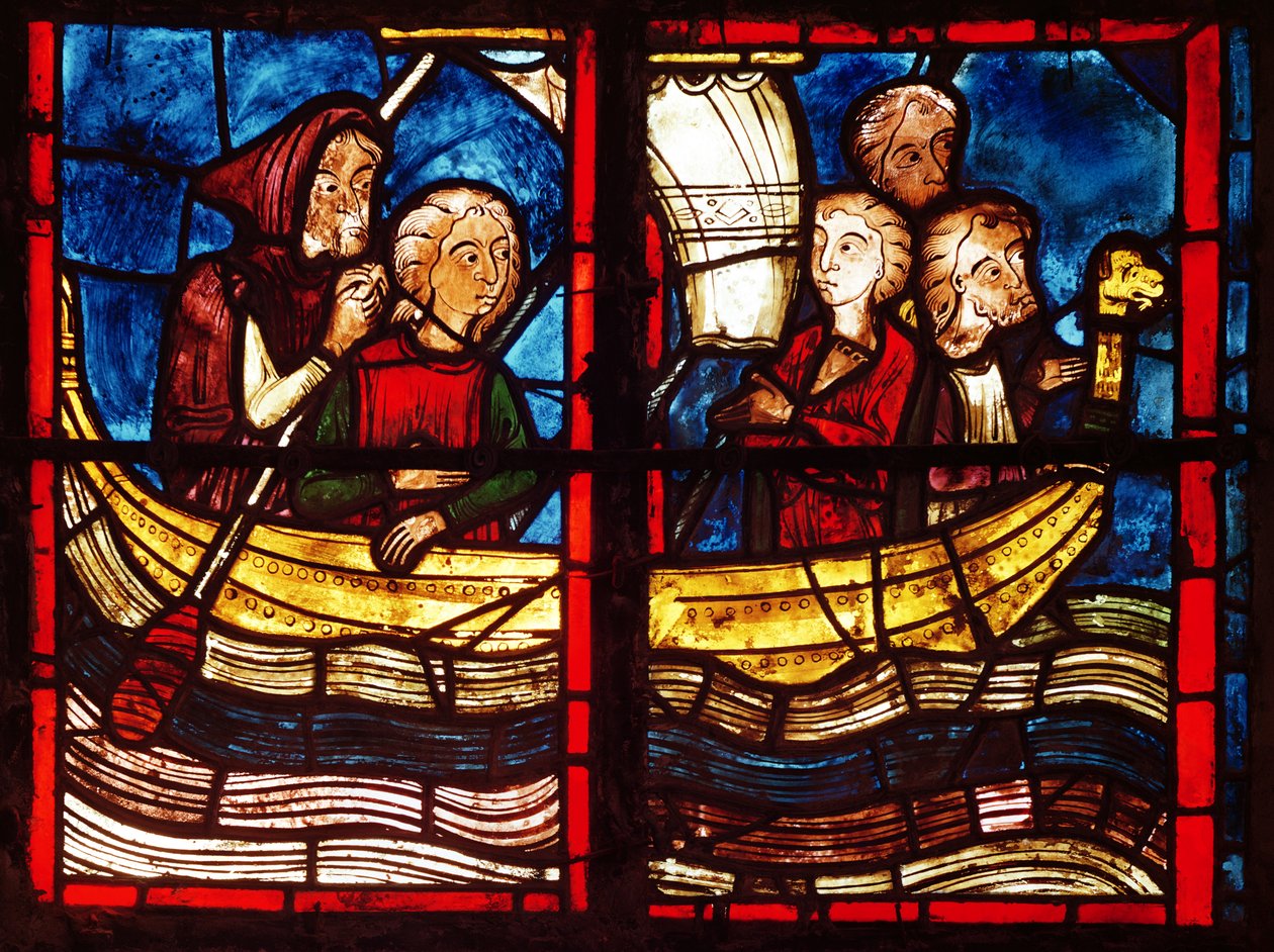 رحيل القدس ، من قصة القديسة مريم المصرية في Chapelle de la Sainte-Croix بواسطة المدرسة الفرنسية