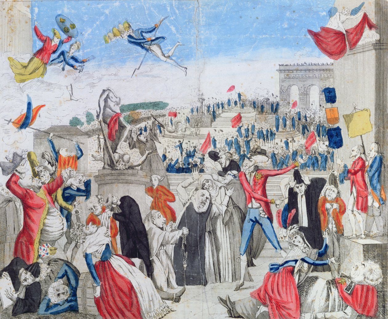 الأرستقراطيون اليائسون يراقبون اتحاد Fete de la Federation على شامب دي مارس ، 14 يوليو 1790 ، c.1790 بواسطة المدرسة الفرنسية