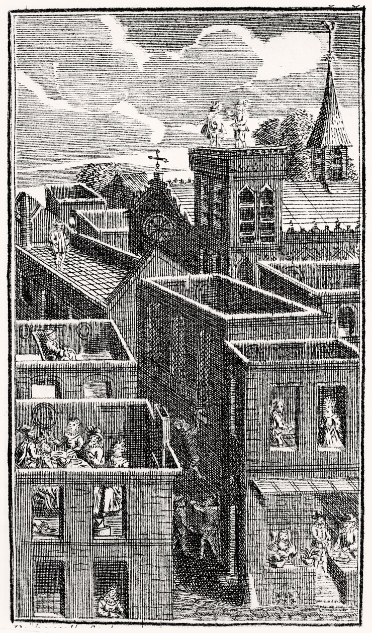 "الشيطان على عصي" ، حوالي عام 1787 بواسطة المدرسة الفرنسية