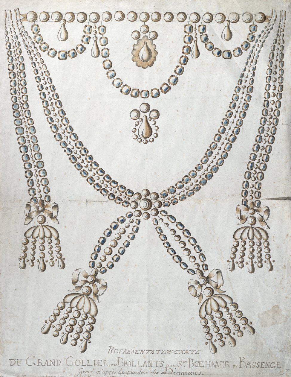 قلادة الماس المشاركة في قضية Collier de la Reine ، c.1785 بواسطة المدرسة الفرنسية