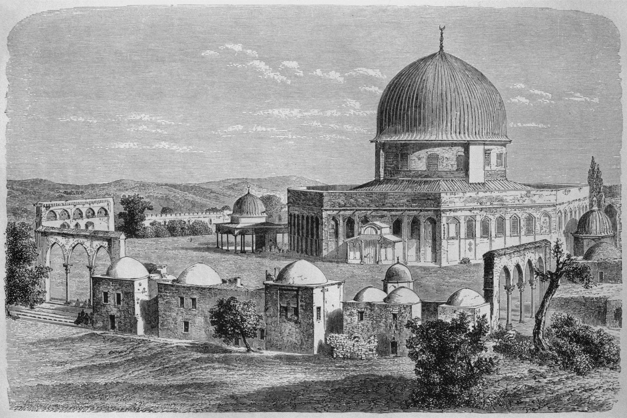 قبة الصخرة ، جبل الهيكل ، من سوريا اليوم. رحلات إلى فينيسيا ولبنان وجودي. 1875-1880 من لويس تشارلز إميل لورت ، 1884 (النقش وزن الجسم) بواسطة المدرسة الفرنسية