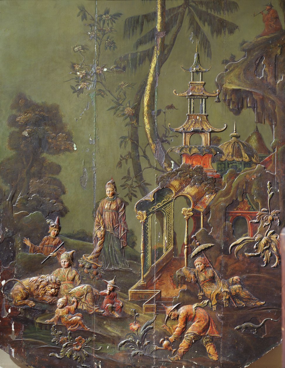 "الأرض" ، تفاصيل عن Grand Cabinet Chinois من فندق Richelieu ، مكان des Vosges ، c.1728-31 بواسطة المدرسة الفرنسية