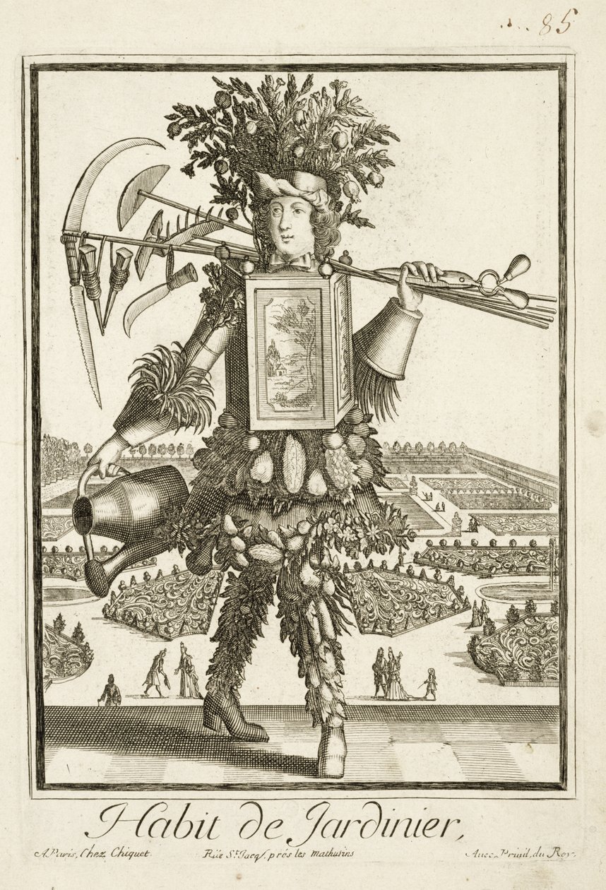 زي البستانيون ، رسم توضيحي من Dictionnaire des Sciences بقلم دينيس ديدرو (1713-1784) تم نشره عام 1770 بواسطة المدرسة الفرنسية