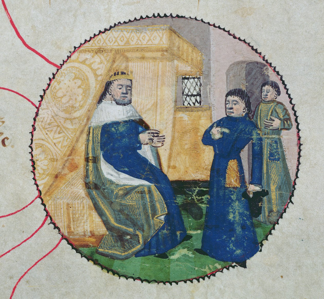 علم الأنساب لتشارلز الخامس وتشارلز السادس ، تفاصيل تشارلز السادس (1368-1422) (رق) بواسطة المدرسة الفرنسية
