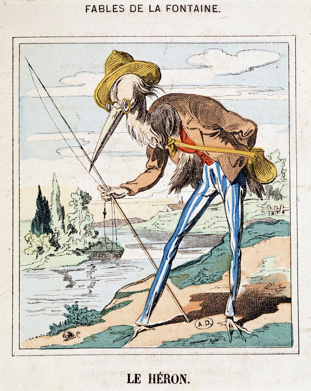 The Heron (Fables de La Fontaine) بواسطة المدرسة الفرنسية