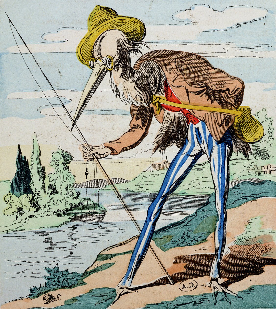 هيرون ، من Fables de la Fontaine بواسطة المدرسة الفرنسية