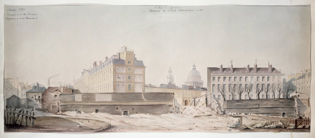 الثقب في Rue Monge ، كلية Navarre وكلية البوليتكنيك في باريس ، 1870 بواسطة المدرسة الفرنسية
