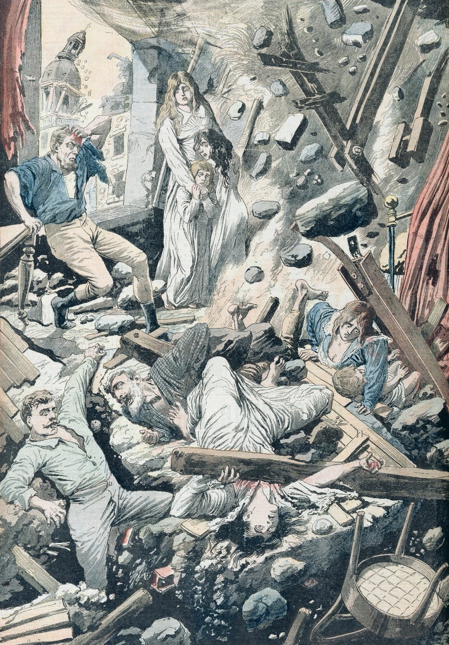 العواقب الرهيبة لزلزال رهيب في سان فرانسيسكو ، صورة من "لو بيتيت جورنال" ، 29 أبريل 1906 بواسطة المدرسة الفرنسية