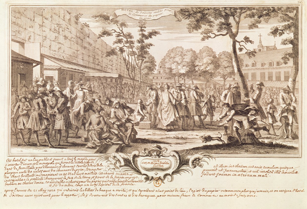 فندق de Soissons في عام 1720 بواسطة المدرسة الفرنسية