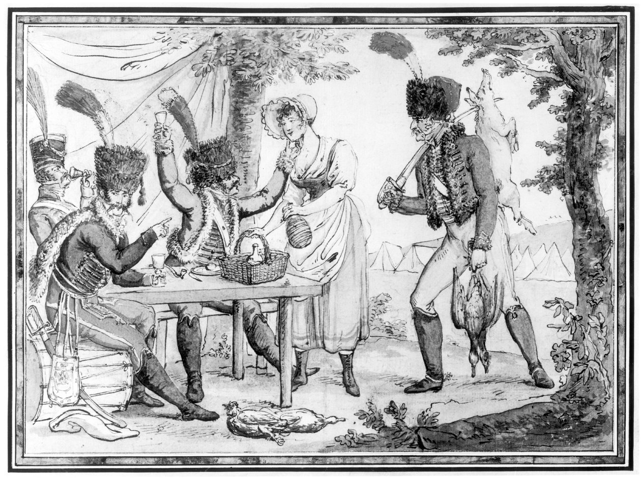 الفرسان و Vivandiere ، 1803 (مرحاض على ورق) بواسطة المدرسة الفرنسية