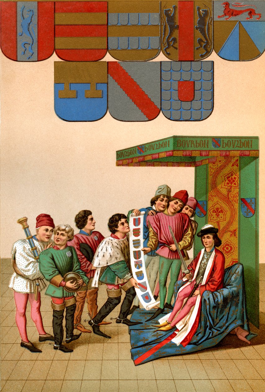 يُظهر The King at Arms دوك دي بوربون بواسطة المدرسة الفرنسية