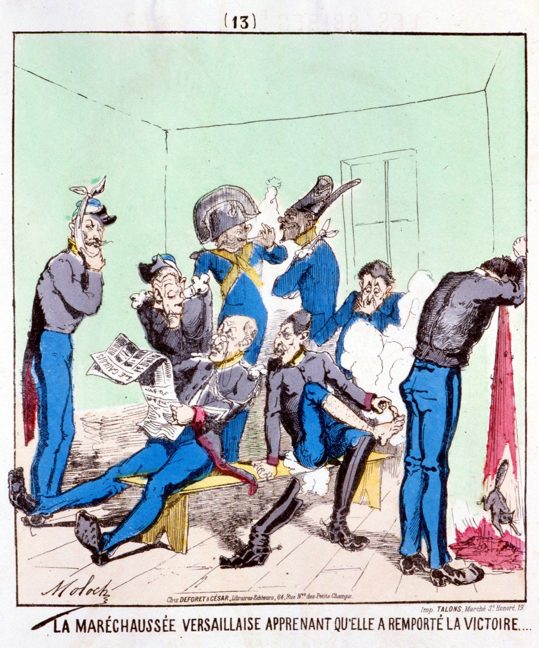 علمت مارشاوزيه فرساي أنها فازت بالنصر ... كارتون عن كومونة باريس ، حوالي عام 1870. بواسطة المدرسة الفرنسية