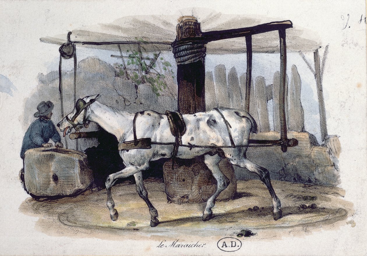 The Market Gardener ، 1840 بواسطة المدرسة الفرنسية