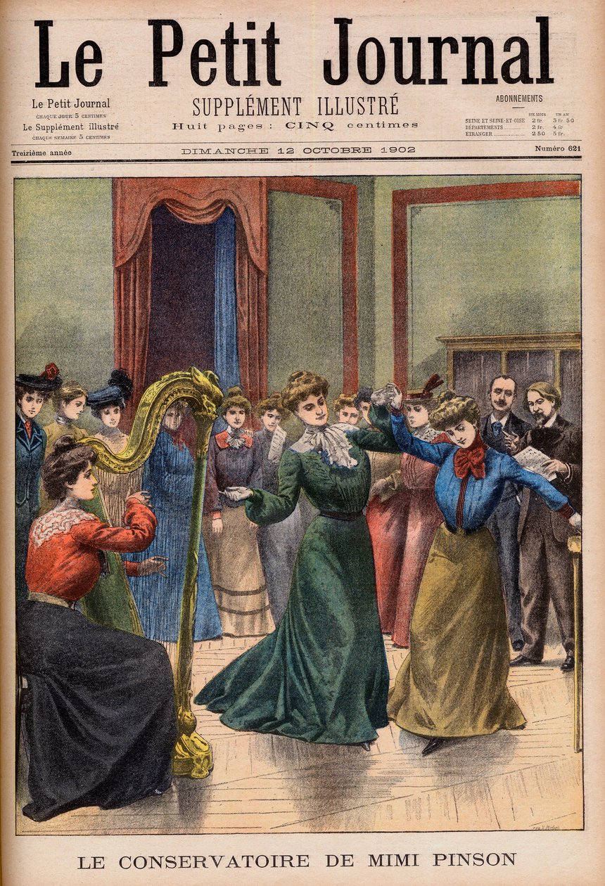 مدرسة ميمي بينسون للموسيقى والرقص. معهد ميمي بينسون. رسم توضيحي لمجلة Le petit Journal بواسطة المدرسة الفرنسية