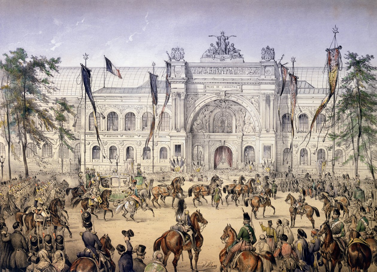 قصر ليندوستري في معرض الكون عام 1855 بواسطة المدرسة الفرنسية