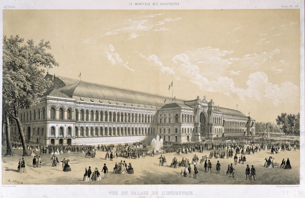 Palais de l'Industrie خلال المعرض العالمي 1855 في باريس. بواسطة المدرسة الفرنسية