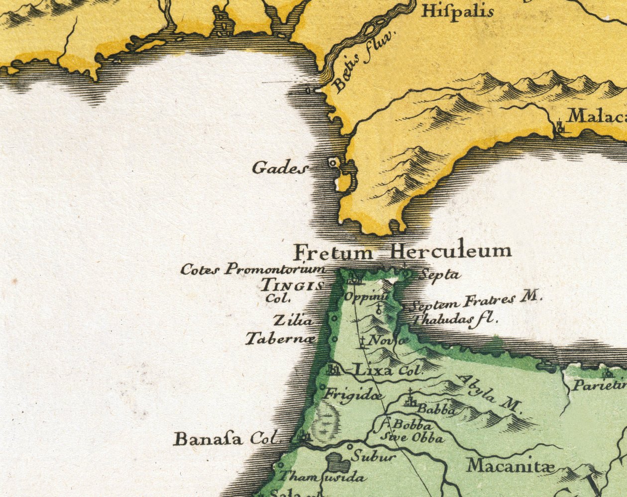 The Pillars of Hercules (colour litho) بواسطة المدرسة الفرنسية