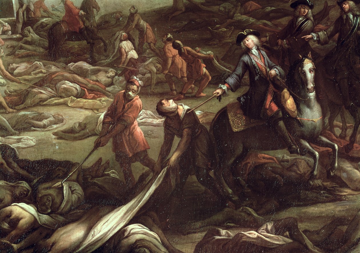 الطاعون في مرسيليا عام 1720 (زيت على قماش) (تفصيل) بواسطة المدرسة الفرنسية