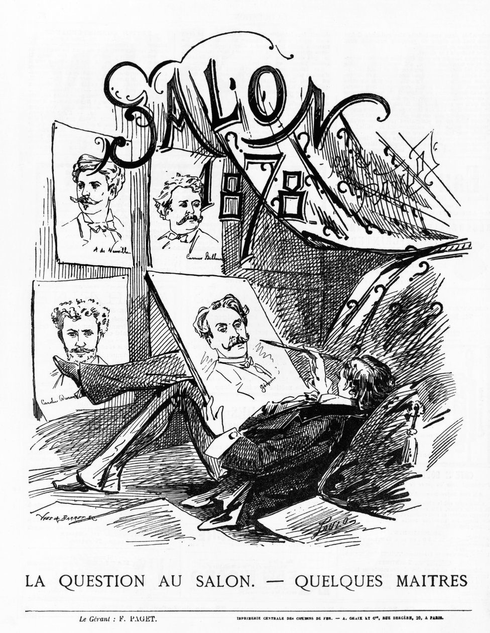 السؤال في الصالون - أي أسياد؟ صالون باريس عام 1878 بواسطة المدرسة الفرنسية