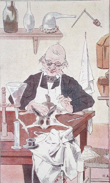 الأرنب والرجل الحكيم ، من "Pour les Grands et les Petits" للكاتب تشارلز ريشيت (1850-1935) باريس بواسطة المدرسة الفرنسية