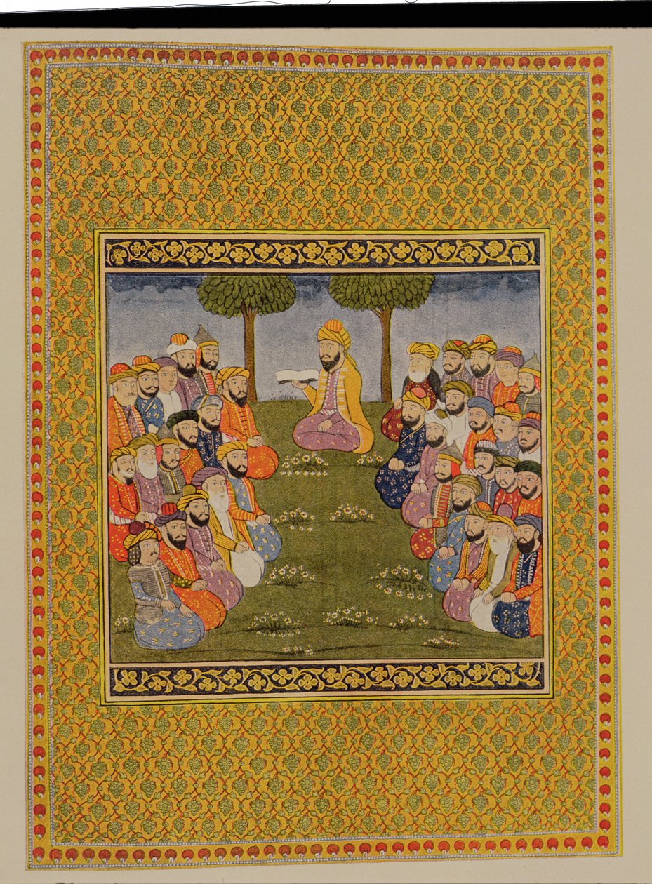 مناور المعرفة والتاريخ ، رسم توضيحي لليالي العربية ، 1895 (نقش ملون) بواسطة المدرسة الفرنسية