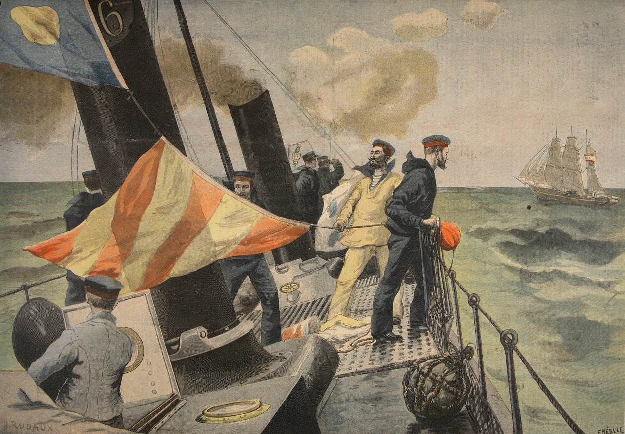 الحرب الإسبانية الأمريكية ، رسم توضيحي من Le Petit Journal: Supplement illustre ، 1898 بواسطة المدرسة الفرنسية