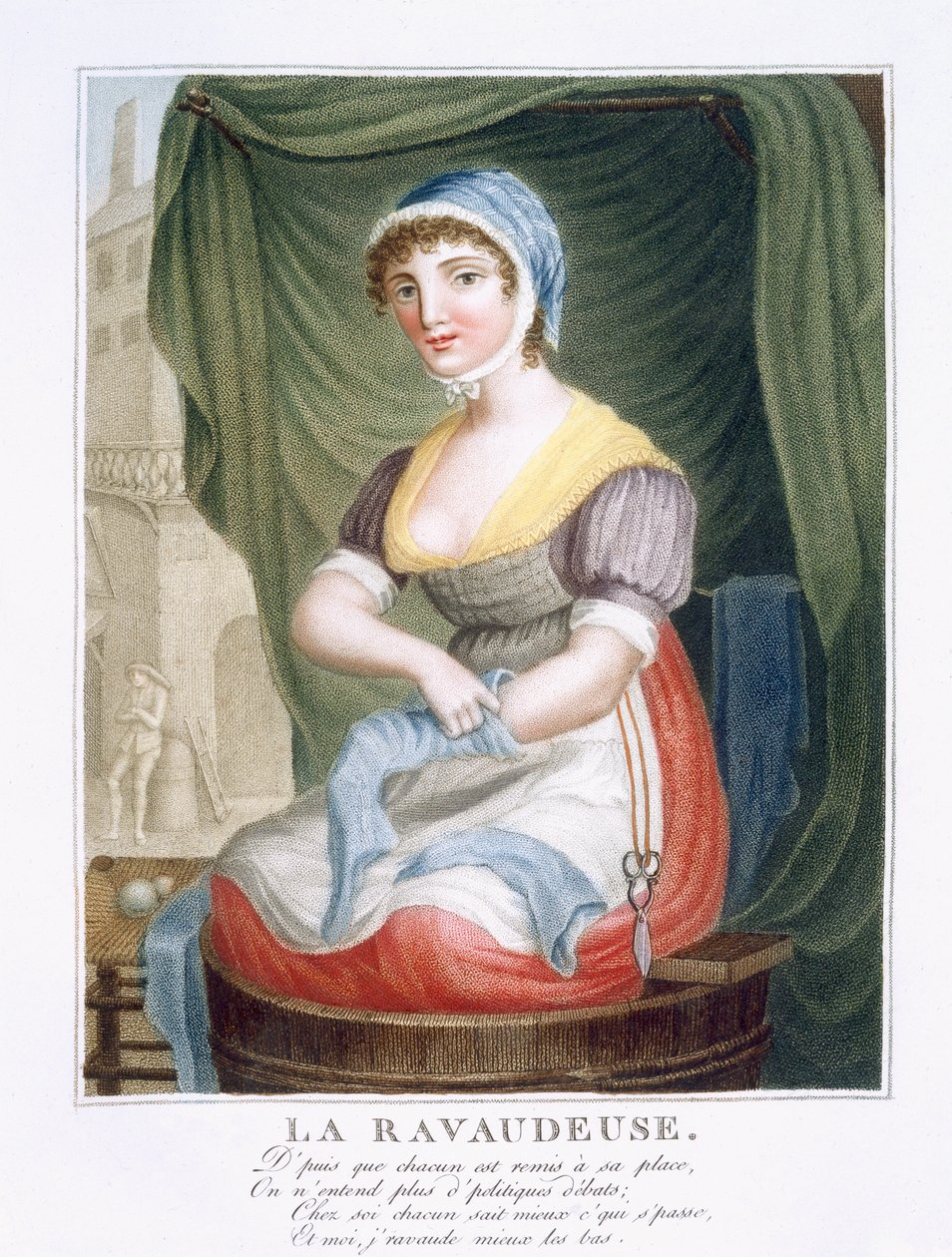 The Stocking Darner ، c.1816 بواسطة المدرسة الفرنسية