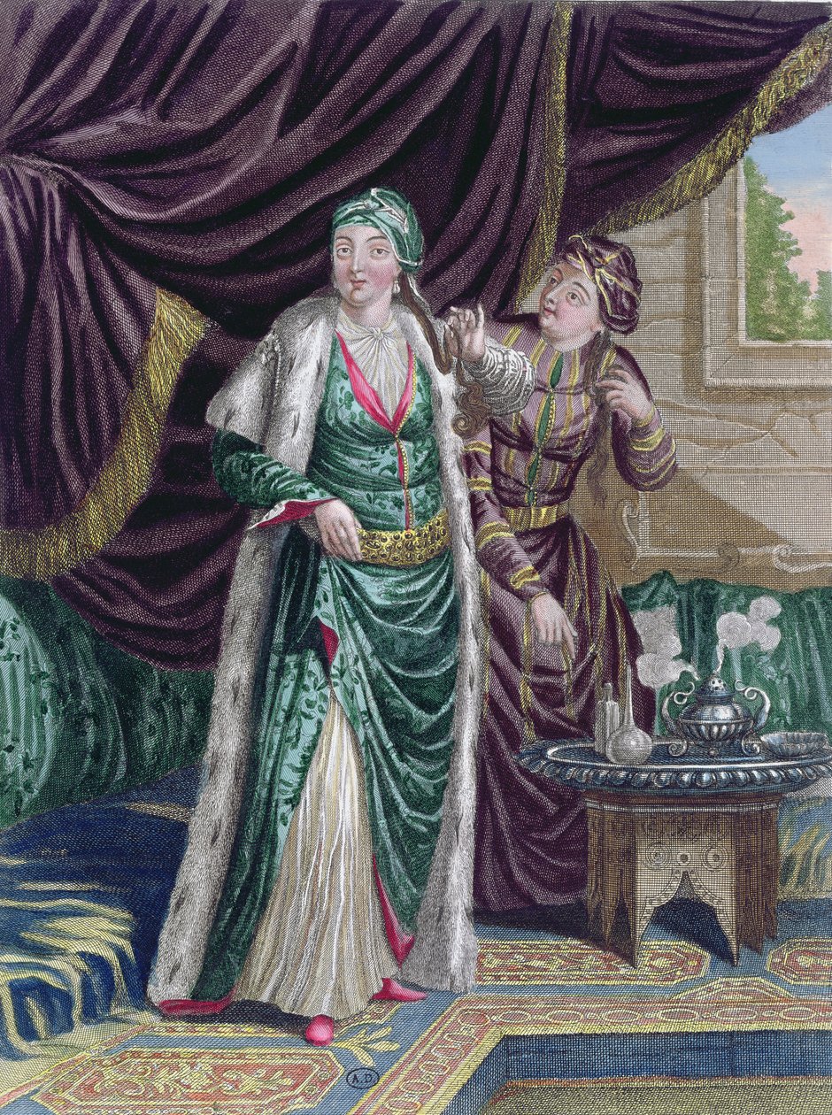 سلطانة Asseki ، من Recueil يدمر سور Les Costumes du Levant ، محفورة من قبل جيرارد جان بابتيست سكوتين (1671-1716) 1707-08 بواسطة المدرسة الفرنسية