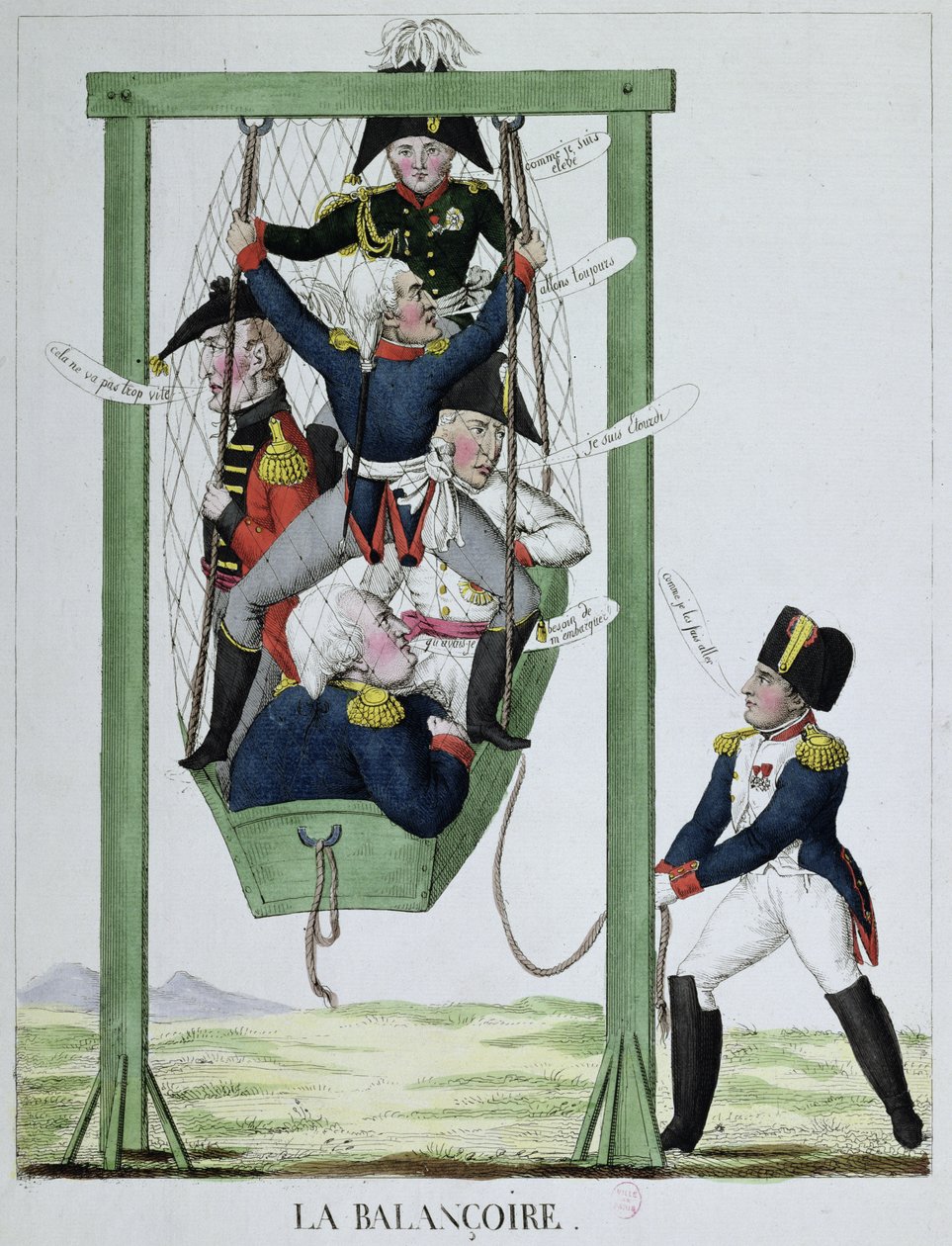 الارجوحة ، كاريكاتور نابليون (1769-1821) ، ج .1814 بواسطة المدرسة الفرنسية