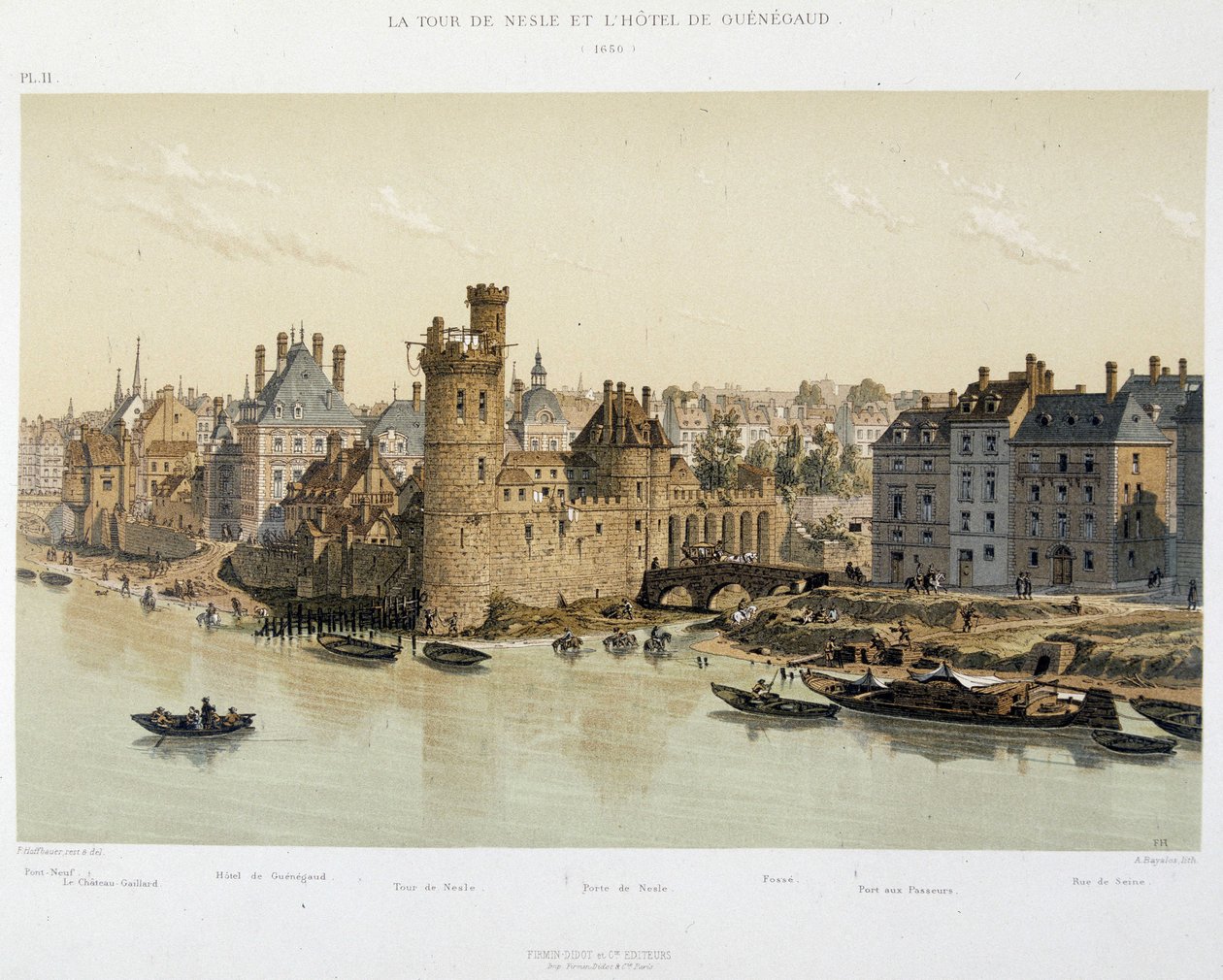 The Tower of Nesles and the Hotel de Guenegaud in 1650 - in “Paris a travers les ages””, late 19th century بواسطة المدرسة الفرنسية