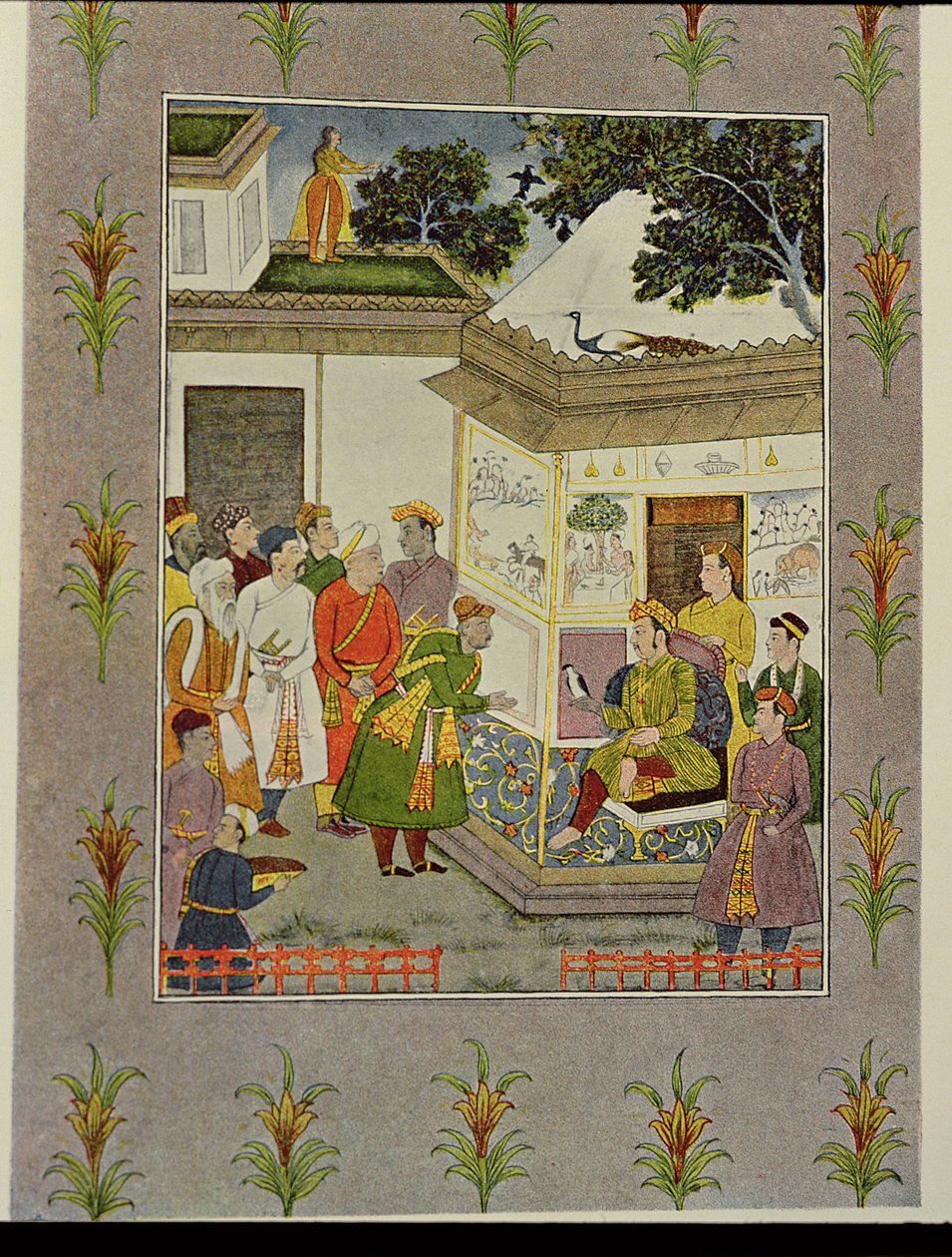 ركع المسافر أمام الملك ، رسم إيضاحي لـ "قصة المدينة البرونزية" من "الليالي العربية" بواسطة المدرسة الفرنسية