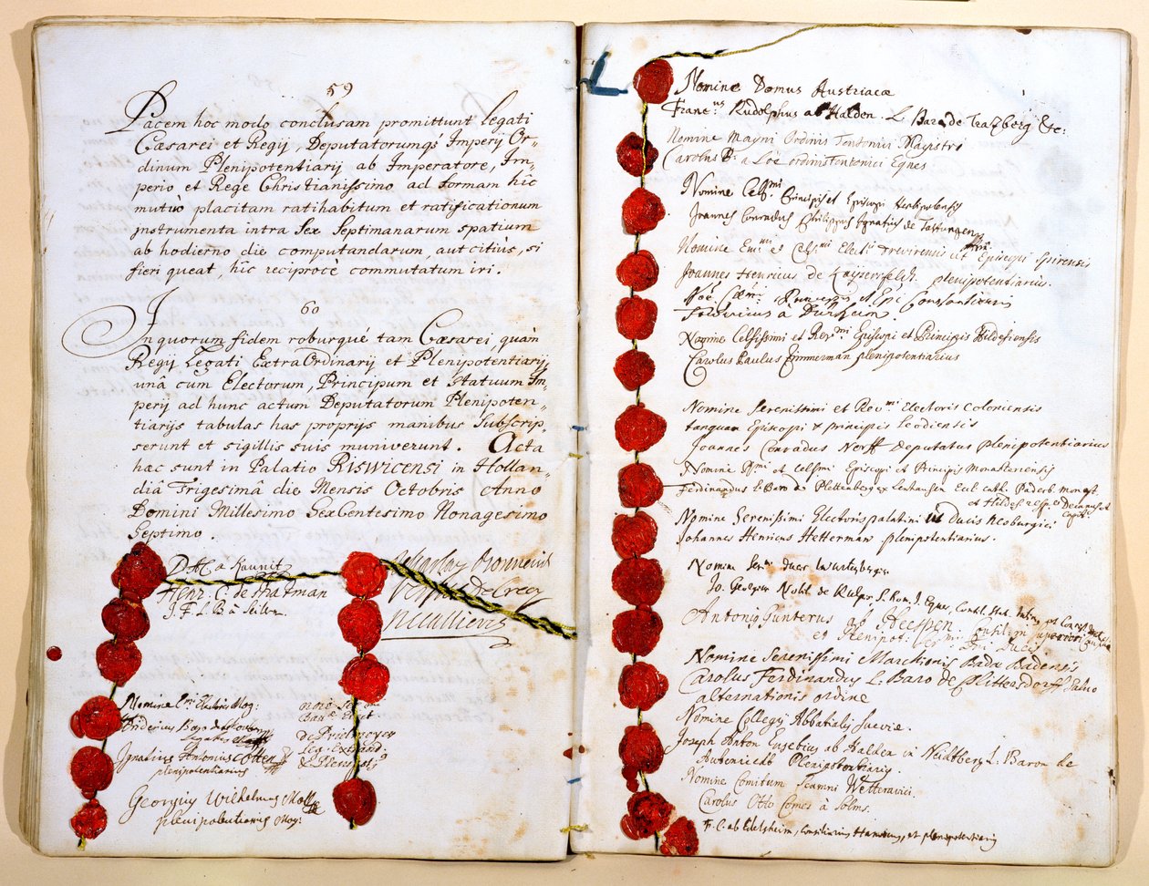معاهدة ريسويك ، 30 أكتوبر 1697 بواسطة المدرسة الفرنسية