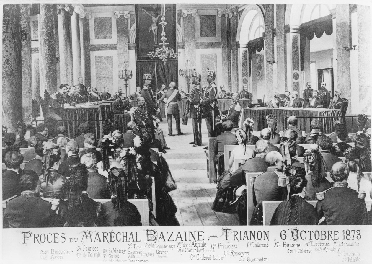 محاكمة المارشال بازين ، تريانون ، 6 أكتوبر 1873 بواسطة المدرسة الفرنسية