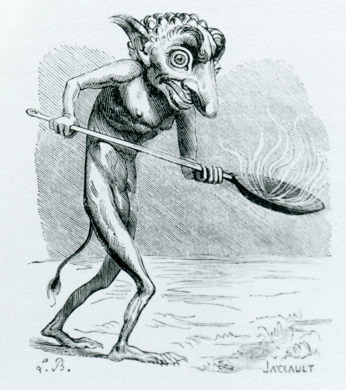 The Ukobach ، رسم توضيحي من Dictnaire Infernal لجاك ألبين سيمون كولين دي بلانسي ، 1818 بواسطة المدرسة الفرنسية