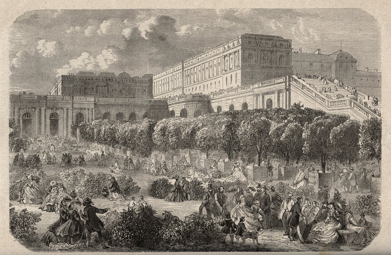 The Versailles Orangerie - Orangerie du chateau de Versailles - نقش في "" PATRIE - صورة وصف مقتضب لفرنسا في 6 مجلدات بواسطة LUCIEN HUARD - نهاية القرن التاسع عشر بواسطة المدرسة الفرنسية