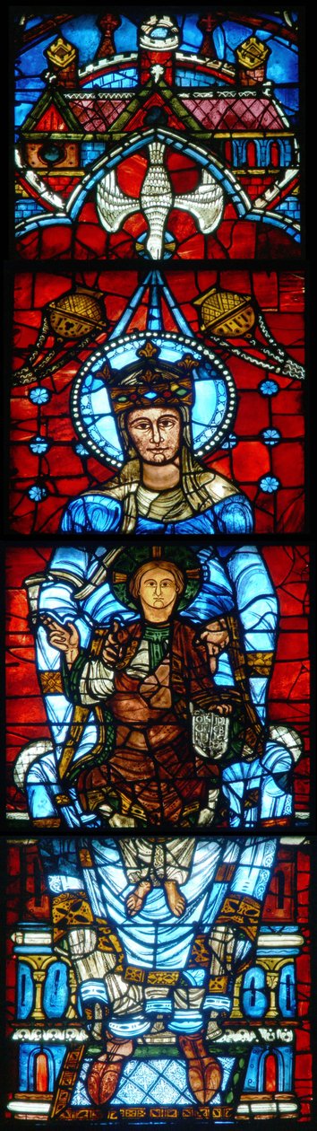 العذراء والطفل: نافذة Notre Dame de la Belle Verriere بواسطة المدرسة الفرنسية