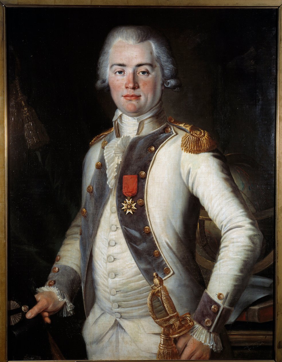 Viscount of Lostanges: جان لويس دي لوستانج (1752-1822) ، نقيب مشاة ، يرتدي صليب سانت لويس ، صورة مجهولة من المدرسة الفرنسية. 1786 ، Musee de l