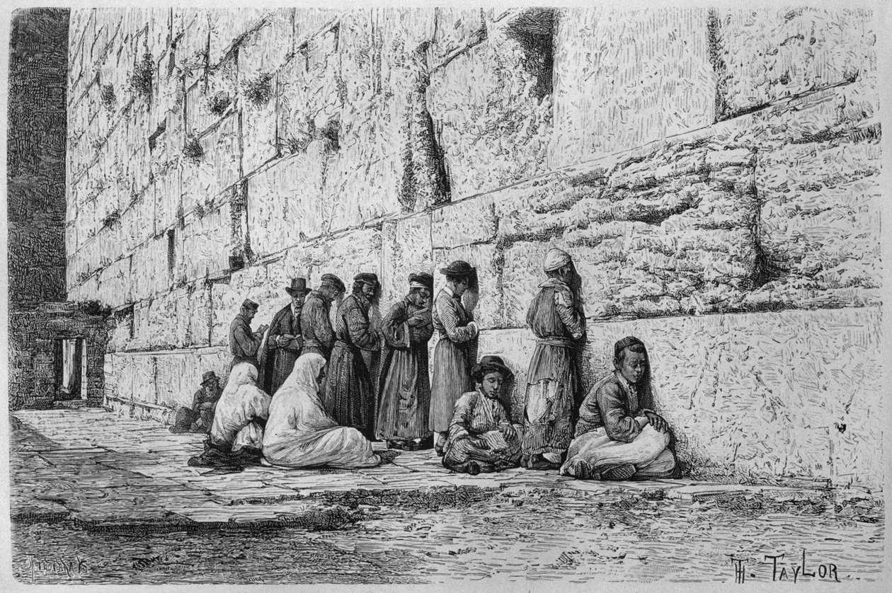 حائط المبكى من سوريا اليوم. السفر إلى فينيسيا ولبنان وجودي. 1875-1880 من لويس تشارلز إميل لورت ، 1884 (النقش وزن الجسم) بواسطة المدرسة الفرنسية