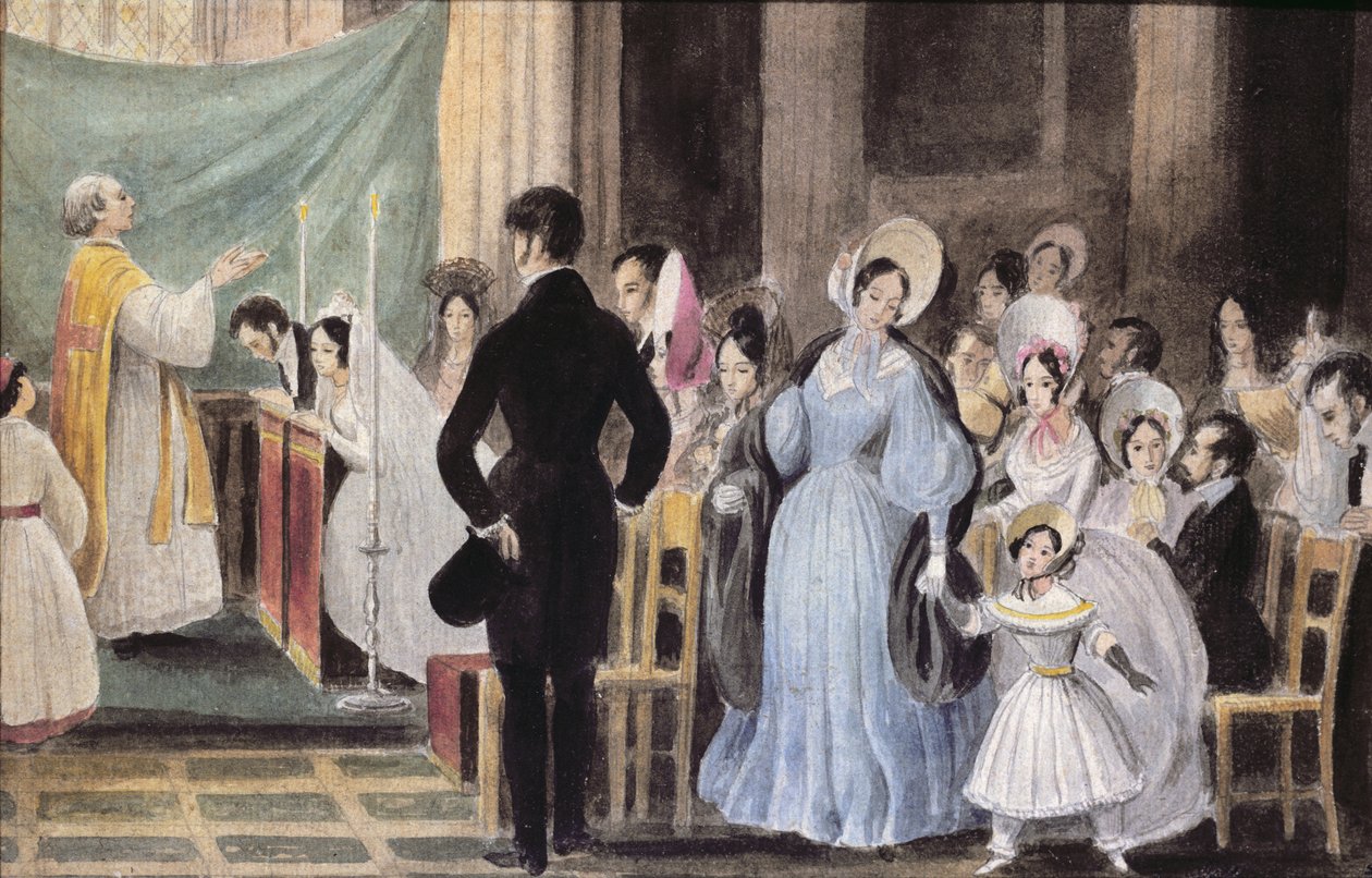 حفل الزفاف ، c.1830 (مرحاض على ورق) بواسطة المدرسة الفرنسية