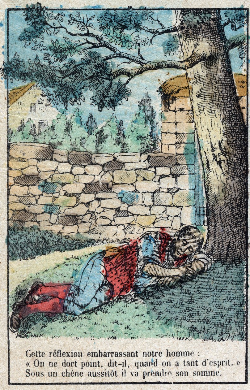 الجوزة واليقطين. أساطير جان دي لافونتين (1621-95) ، تصوير إبينال من نهاية القرن التاسع عشر. بواسطة المدرسة الفرنسية