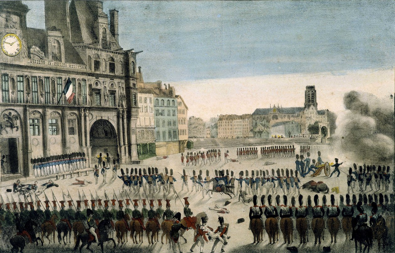 الهجوم على فندق Hôtel de Ville de Paris في 28 يوليو بواسطة المدرسة الفرنسية