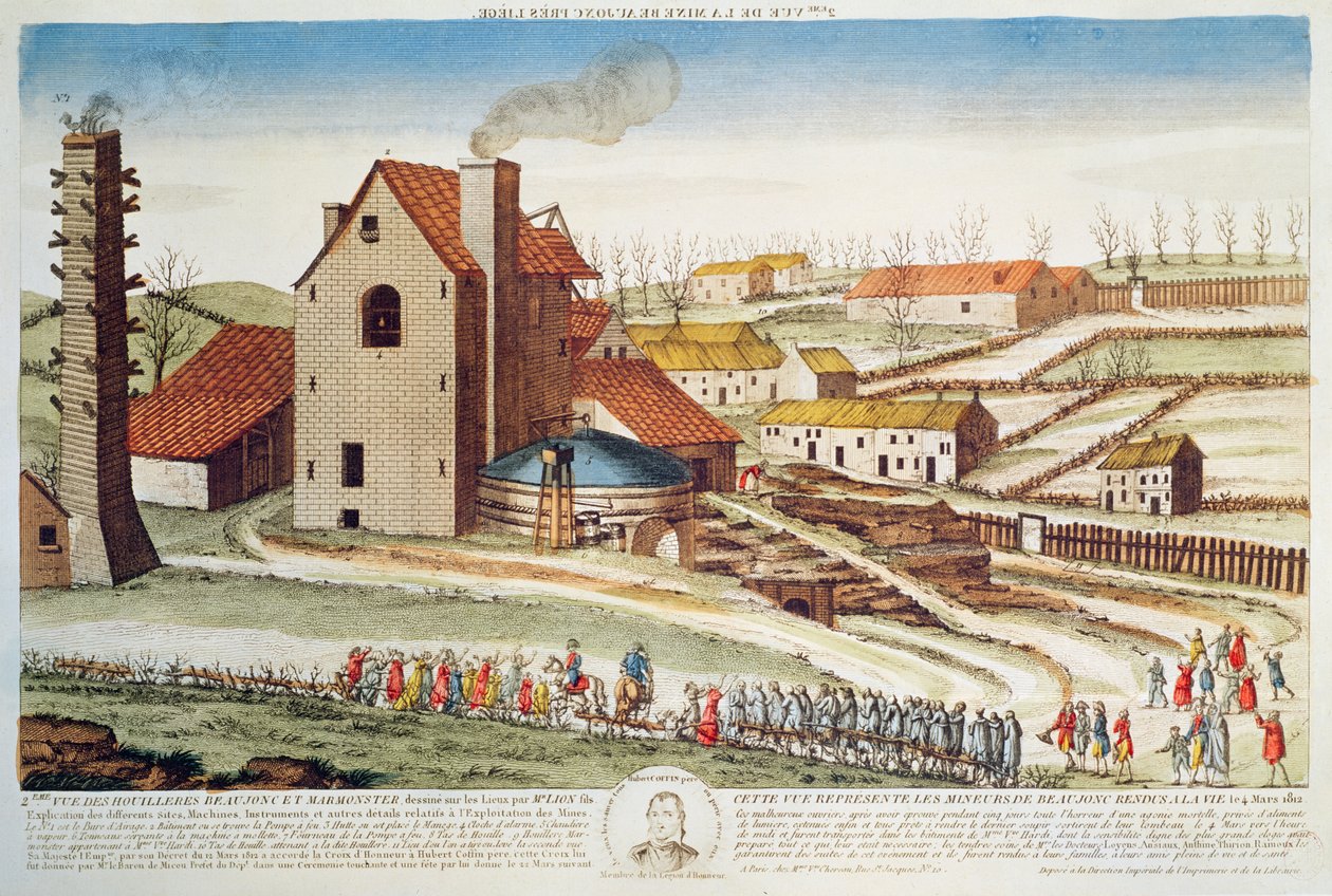 كارثة منجم الفحم Beaujonc بالقرب من لييج ، 1812 بواسطة المدرسة الفرنسية
