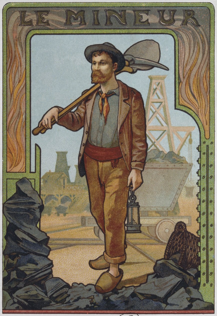 عامل مناجم الفحم ، c.1900 بواسطة المدرسة الفرنسية