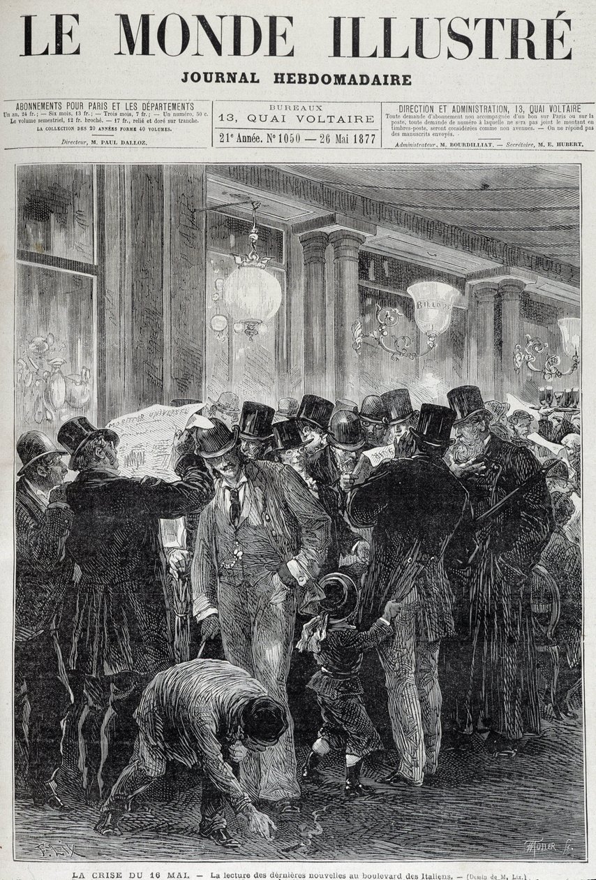 أزمة 16 مايو: قراءة الصحف - في "Le monde اللامع" في مايو 1877 بواسطة المدرسة الفرنسية