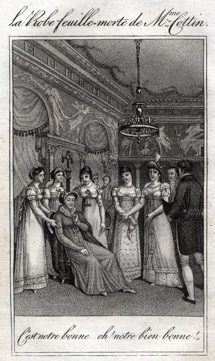 فستان الورقة الميتة لمدام كوتين (صوفي كوتين روستاند) (1770-1807) الكاتبة الفرنسية. بواسطة المدرسة الفرنسية
