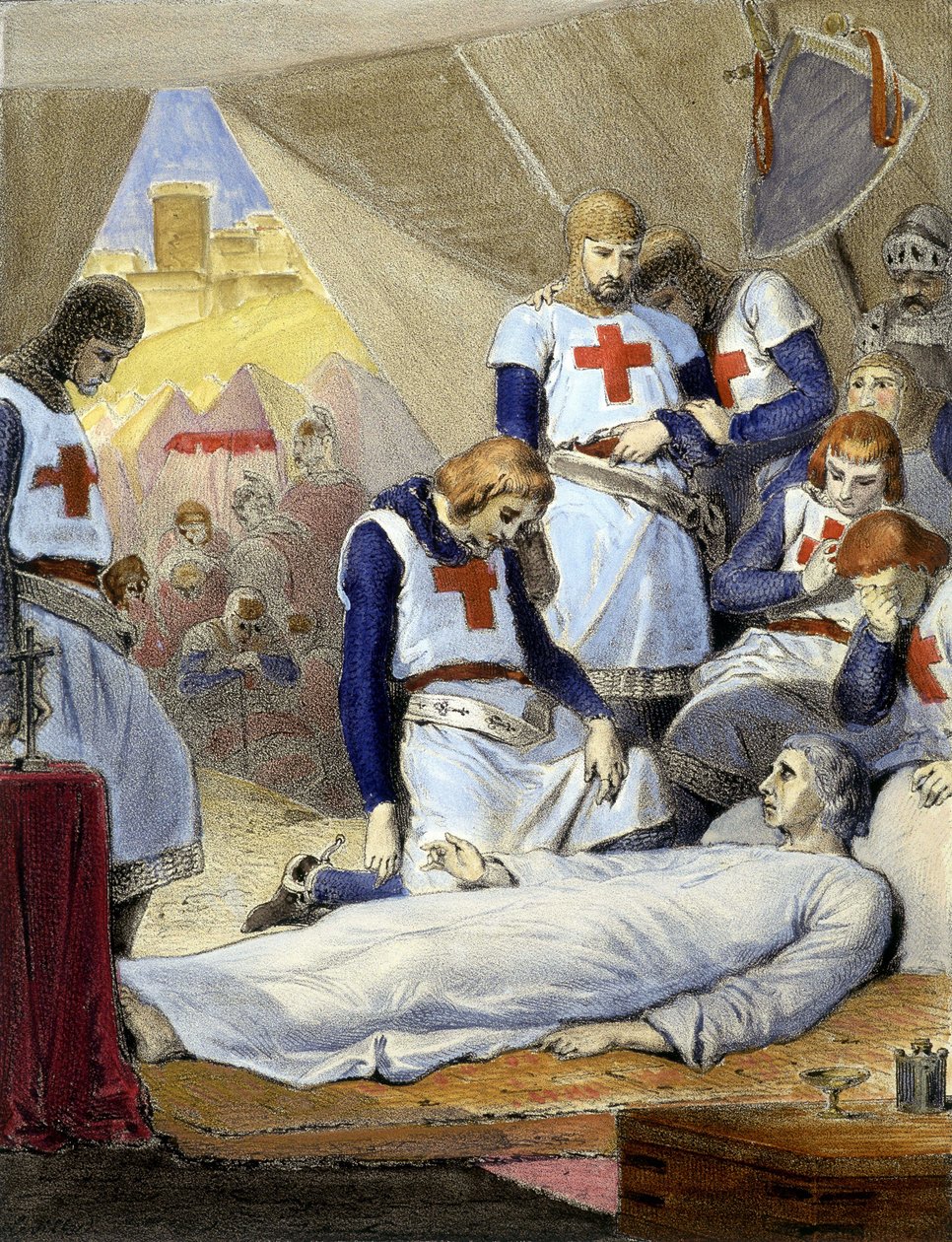 The death of Saint Louis, during the 8th Crusade بواسطة المدرسة الفرنسية