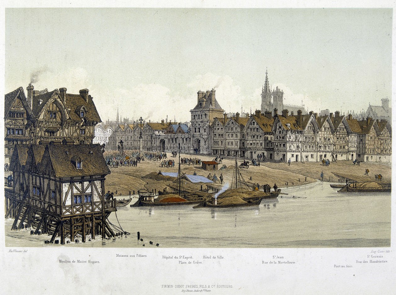 حي فندق de Ville de Paris عام 1583 - في "باريس عبر العصور: المعبد وشارع Royale" ، أواخر القرن التاسع عشر بواسطة المدرسة الفرنسية