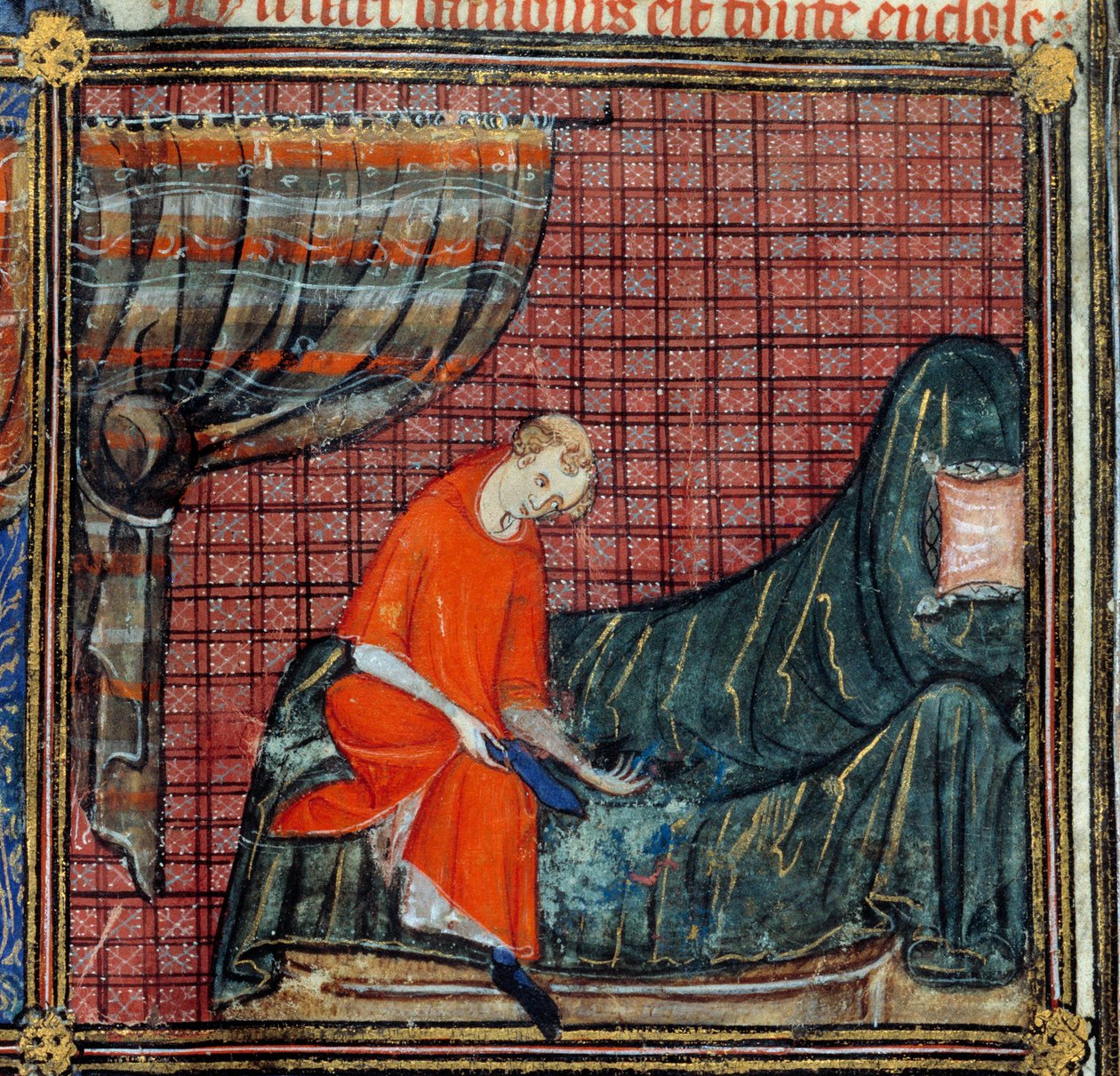 الحلم بالتفصيل: فساتين ذا لوفر. صورة مصغرة في "" Roman de la rose "بقلم جان دي مون أو جان دي ميونغ أو جان شوبينيل ، وجان كلوبينيل (الإصدار 1240-1305) ، حوالي 1370. شانتيلي ، متحف كوندي بواسطة المدرسة الفرنسية