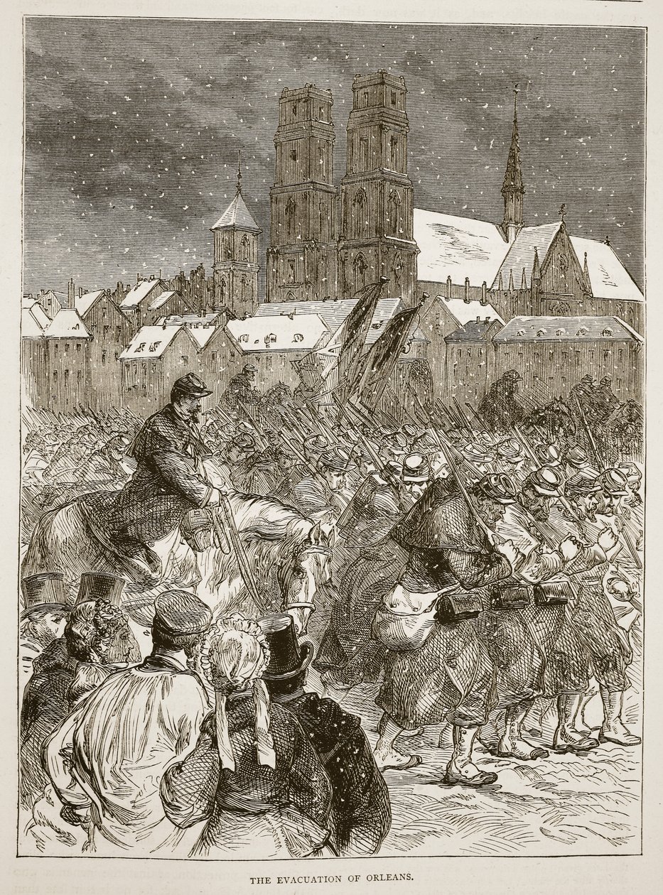 إخلاء أورليانز ، ديسمبر 1870 ، توضيح من تاريخ كاسيلز للحرب بين فرنسا وألمانيا ، 1870-1871 بواسطة المدرسة الفرنسية