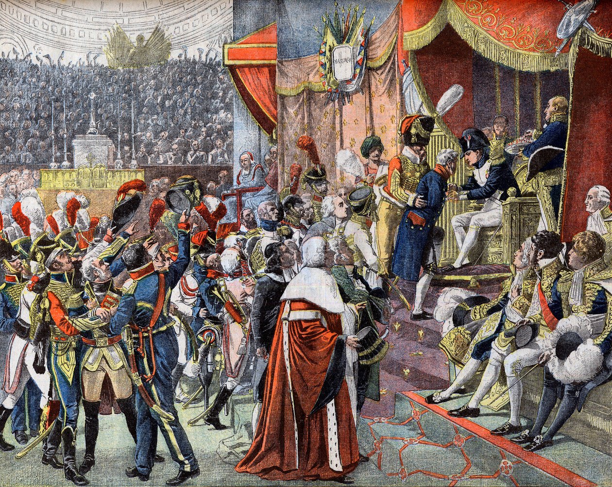 أول توزيع لصلبان جوقة الشرف عام 1804 في Le Petit Journal بواسطة المدرسة الفرنسية